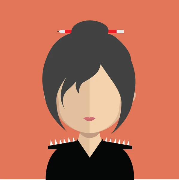 Mujer con espinas carácter avatar — Vector de stock