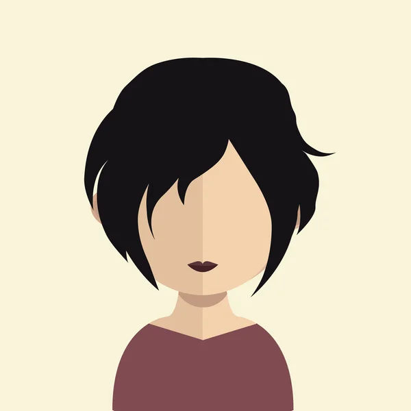 Carácter avatar mujer — Vector de stock