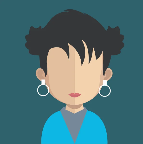 Carácter avatar mujer — Vector de stock