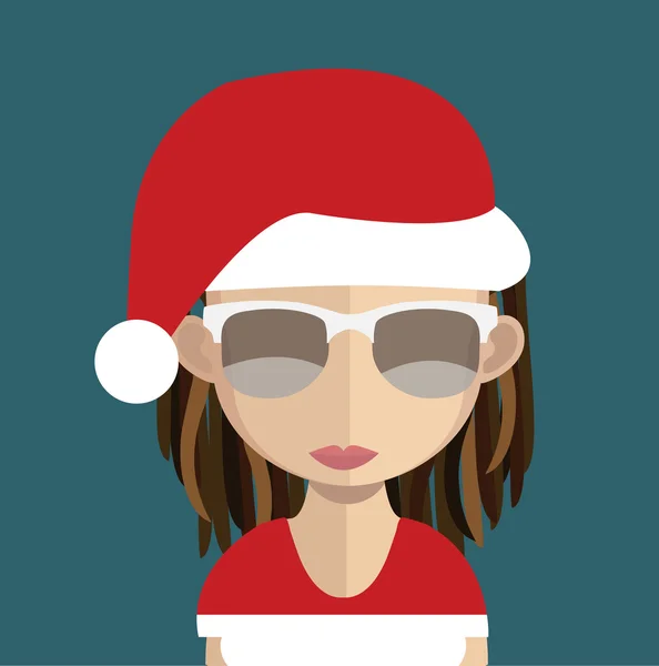 Santa woman avatar character — Stock Vector