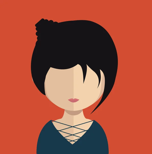 Carácter avatar mujer — Vector de stock