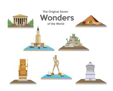 yedi dünya harikaları Icons set