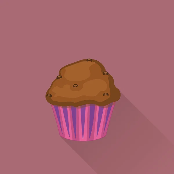 Sweet chocolate muffin — Stock Vector