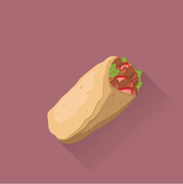 Rollo de burrito mexicano — Archivo Imágenes Vectoriales