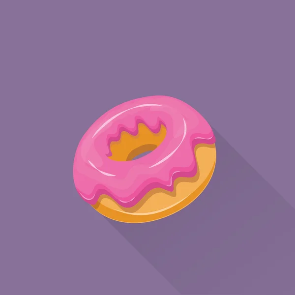Donut dulce icono — Vector de stock