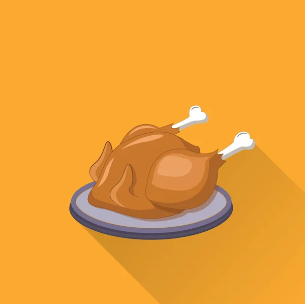 Pollo arrosto alla griglia — Vettoriale Stock