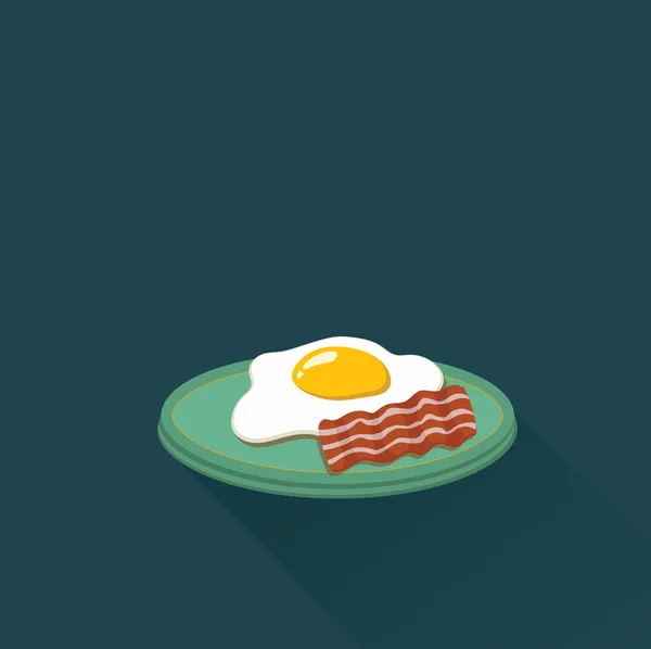 Fried egg and bacon — Stock Vector