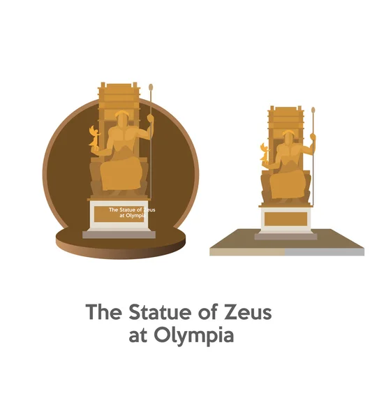 Statue von Zeus bei olympischem Weltwunder — Stockvektor