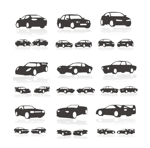 Automobile, voiture icônes ensemble — Image vectorielle