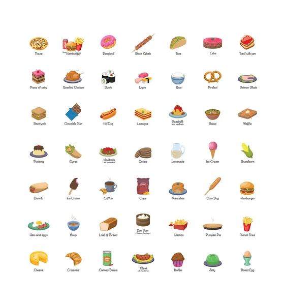 Conjunto de iconos de comida rápida — Archivo Imágenes Vectoriales