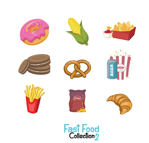 Fast food icons set — Stock Vector