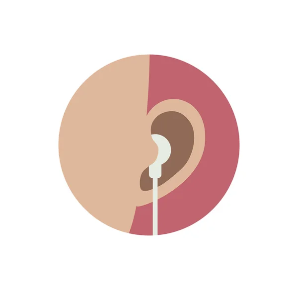 Auricolare, auricolare in orecchio — Vettoriale Stock