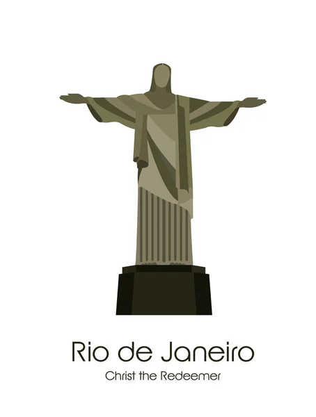 リオデジャネイロのキリスト像のアイコン — ストックベクタ
