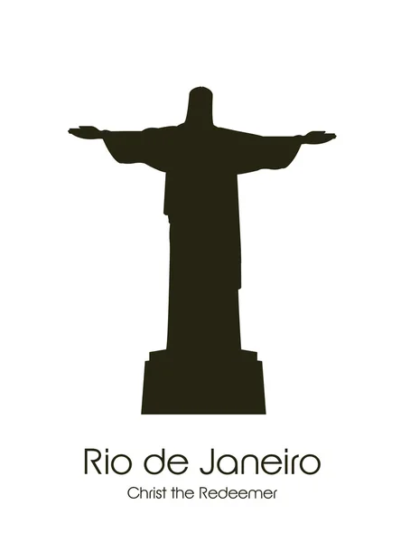 リオデジャネイロのキリスト像のアイコン — ストックベクタ