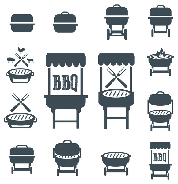 Iconos de barbacoa — Vector de stock