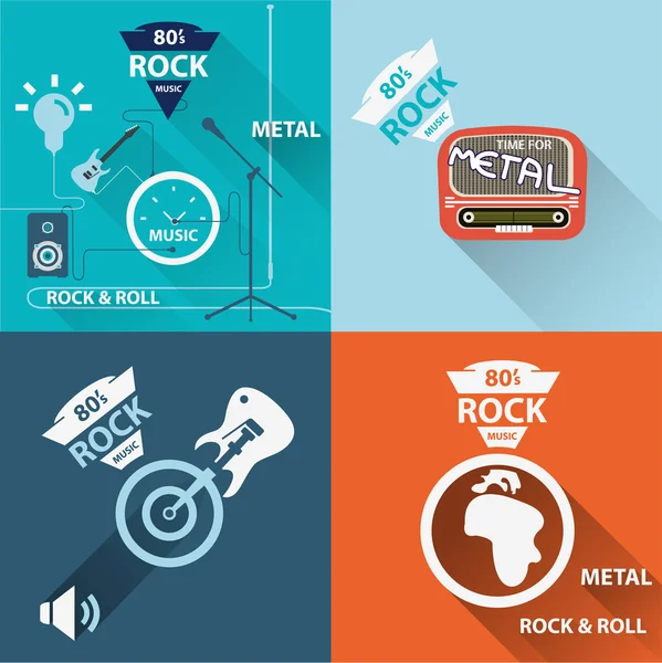 Iconos de rock & roll — Vector de stock