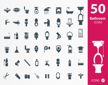 Set of bathroom icons clipart