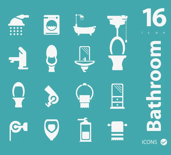 Set van badkamer pictogrammen — Stockvector