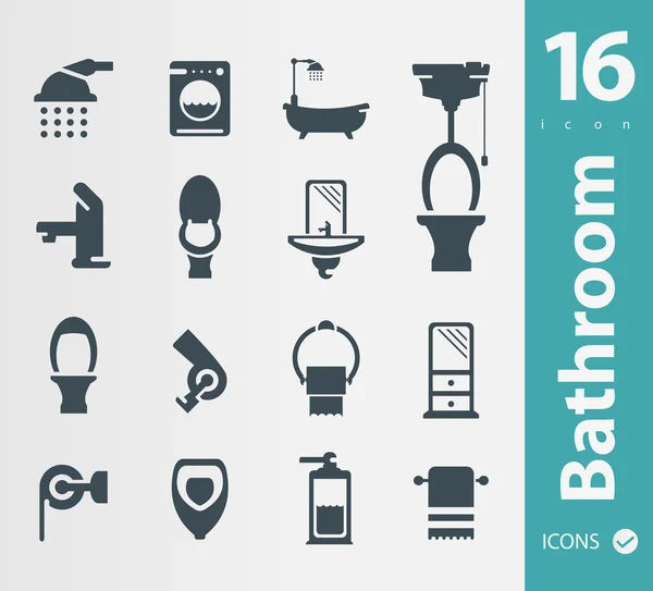 Set van badkamer pictogrammen — Stockvector