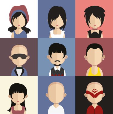 insanların yüzleri simgeler