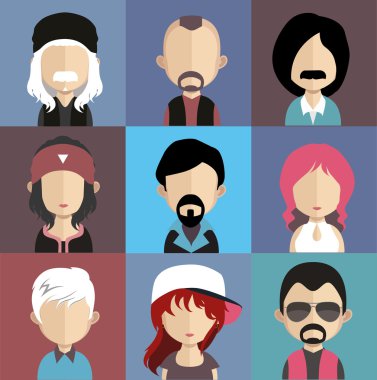 insanların yüzleri simgeler