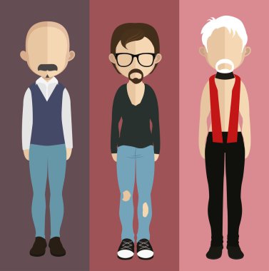 Düz stil insanlar simgeler.