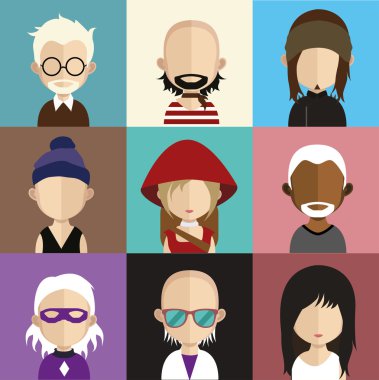 insanların yüzleri simgeler