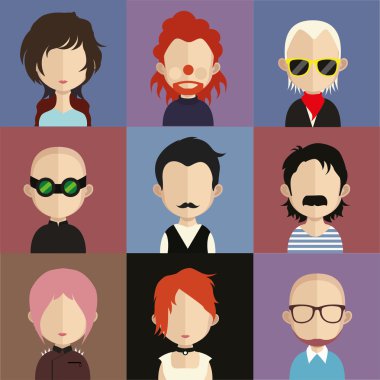 insanların yüzleri simgeler