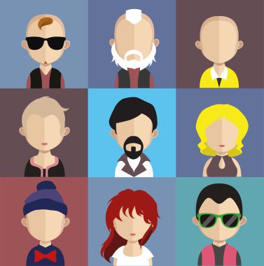 insanların yüzleri simgeler