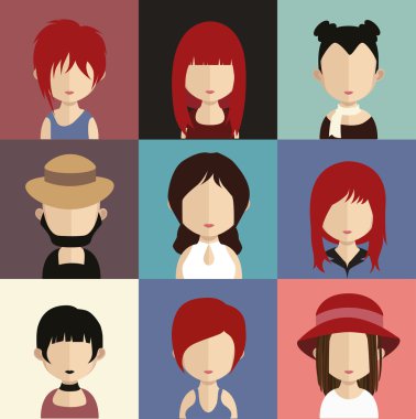 insanların yüzleri simgeler