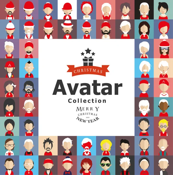 Avatars with Christmas clothes — Stock Vector