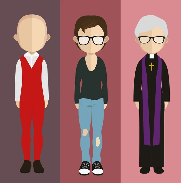 Gente iconos en estilo plano . — Vector de stock