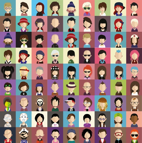 insanların yüzleri simgeler