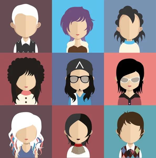 People faces icons — Stock Vector