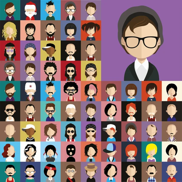 People faces icons — Stock Vector