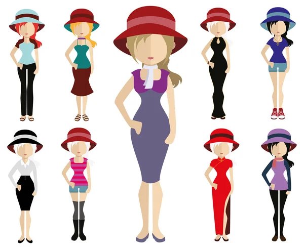 Women  icons — Stock Vector