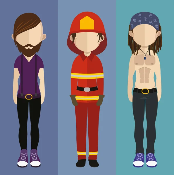 Gente iconos en estilo plano . — Vector de stock