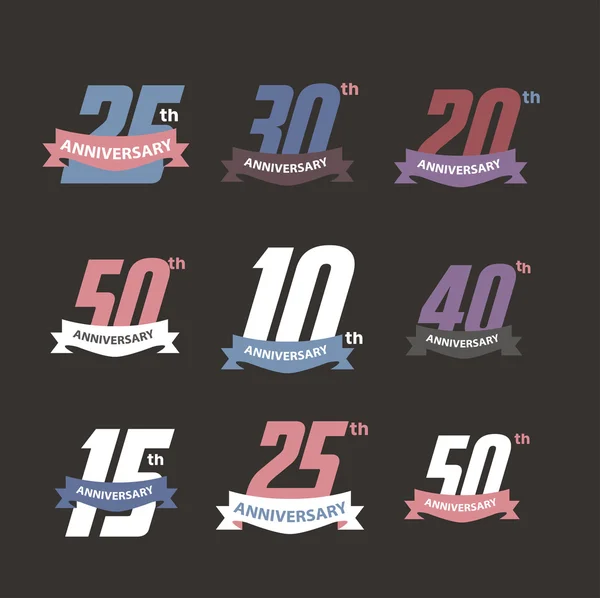 Banderas de aniversario — Vector de stock