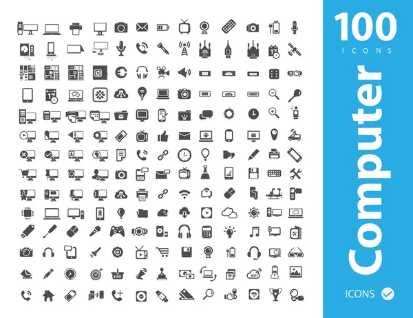Grande set di icone Coputer — Vettoriale Stock