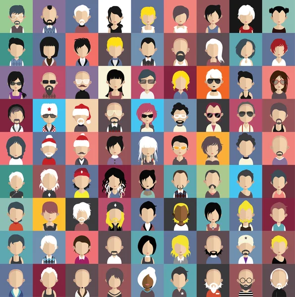 Mujeres, personajes de hombres — Vector de stock