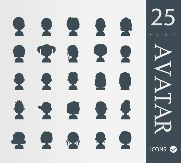 Conjunto de 25 iconos avatar personas — Vector de stock