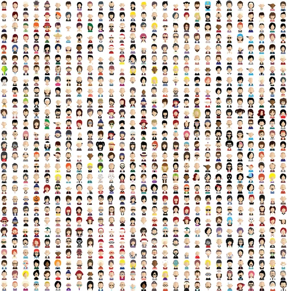 Yüzü olan düz stil insanlar simgeler.