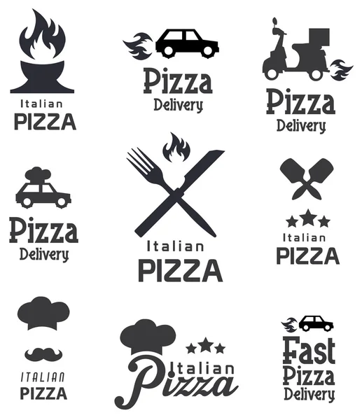 Retro Pizza icons — Stock Vector