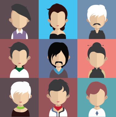 Yüzü olan insanlar simgeler kümesi.