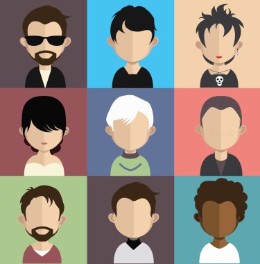 Yüzü olan insanlar simgeler kümesi.