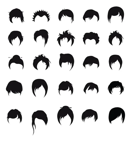 Icônes de style de cheveux — Image vectorielle