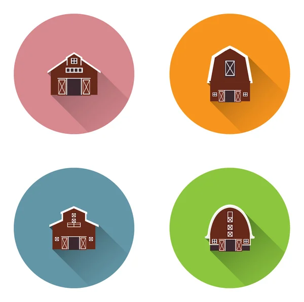 Barn house ikony — Stockový vektor