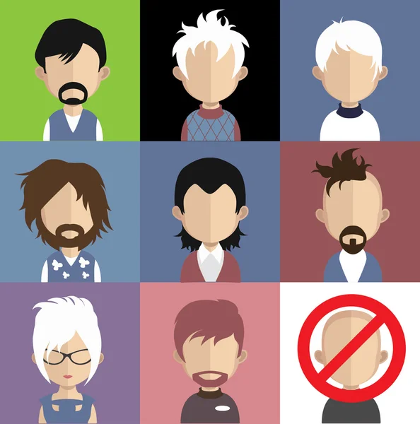 Conjunto de iconos de personas con caras . — Vector de stock