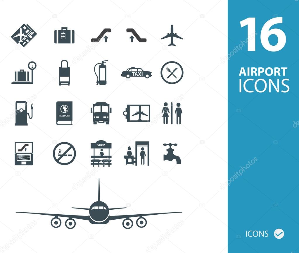 travel airport icons