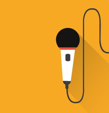 Microphone icon (long shadow) clipart